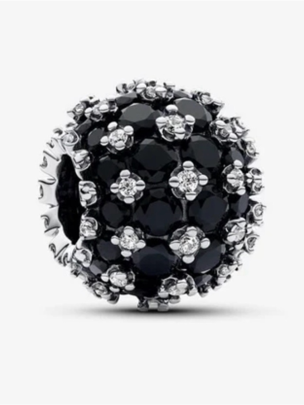 Pandora Black Crystal Flower Pavé Spacer Charm
